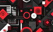 minimalistic engaging vector background with a modern, abstract geometric design in black and red