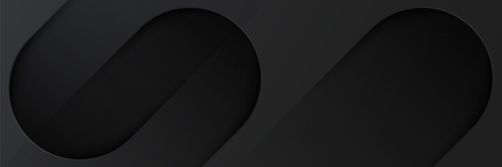 Sticker - modern abstract black background. elegant dark diagonal rounded shape design elements. futuristic gr