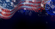 USA background with fireworks and US flag (4th of July)