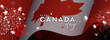 Canada Day banner with flag and fireworks
