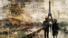 Digital Collage Of The Paris Peace Conference, Blending Historical Photos With Modern Artistic Elements To Create A Layered Narrative About The Complexity Of Peacemaking