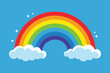 Rainbow and Cloud Background vector design