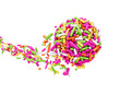 Colorful Sprinkles Coming In The Air And Stops On Brigadeiro Brazilian Dessert Ball 3D Illustration
