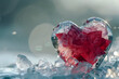 A heart capsuled in transparent ice