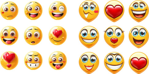 Aufkleber - Love eyes emoticons vector