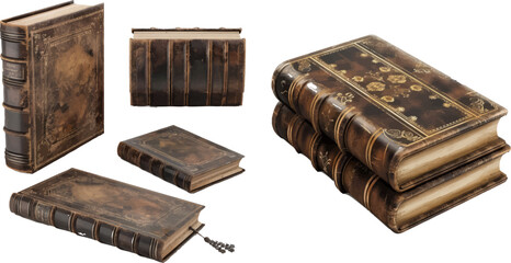 Aufkleber - Realistic old books