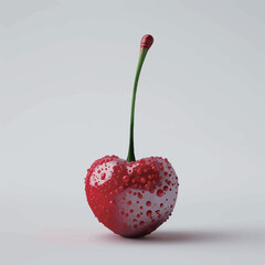 Red cherry on a white background. 3d illustration. Isolated.