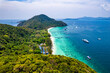 Aerial view of Coral island or Koh hey in Phuket, Thailand
