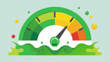 Fototapeta  - A meter filling up with green liquid symbolizing a credit score going from poor to excellent.