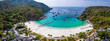 Aerial view of Siam bay in koh Racha Yai also known as Raya Island in Phuket, Thailand