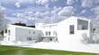 Modellazione e render 3D di edificio residenziale e modello bianco