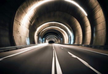 Wall Mural - 'tunnel road highway urban motion Speed city light traffic night car building blur street transport abstract fast train transportation business blue architecture travel china landscape railway'