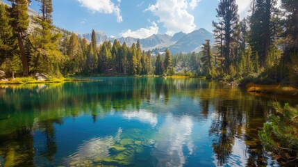 Wall Mural - Scenic Twin Lakes at Lakes, Inyo National Forest Park