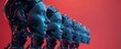 a group of humanoid robots, Smart factory, industry revolution