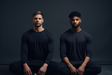 Poster - Two young male friends wearing t shirt