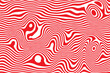 Groovy abstract background. Red liquid wavy lines. Marble texture. Psychedelic print. Trippy pattern. Surreal wallpaper with curvy stripes. Vector graphic illustration