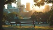 © ELIJA - A man sits alone on a park bench, deep in thought and contemplation