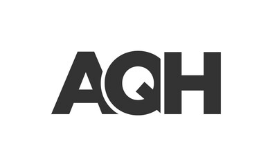 Poster - AQH logo design template with strong and modern bold text. Initial based vector logotype featuring simple and minimal typography. Trendy company identity.