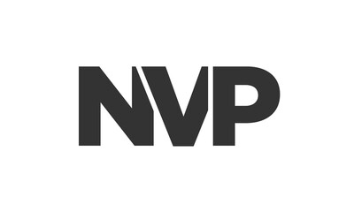 Poster - NVP logo design template with strong and modern bold text. Initial based vector logotype featuring simple and minimal typography. Trendy company identity.