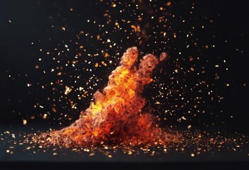 Wall Mural - 'black design confetti effect background. isolated overlays texture embers particles element. fire b
