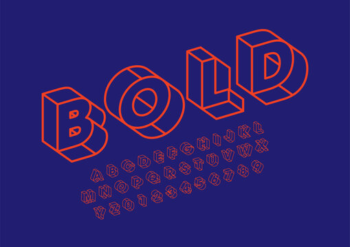 Vector of stylized modern font and alphabet