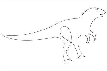 Continuous one line art drawing of dinosaur brachiosaurus outline vector illustration