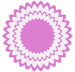 Illustration of a pink round flower