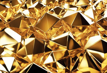 Poster - 'wallpaper polygonal panoramic wide panorama macro texture faceted background crystal gold abstract 