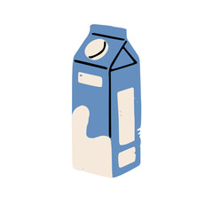 paper box of cow or alternative milk: soya, almond, coconut. pack of farm dairy product. packaging o