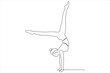 © Shemol - Continuous one line art drawing of man doing exercise in yoga pose outline vector illustration