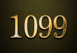 Old gold effect of year 1099 with 3D glossy style Mockup.