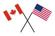 Flags friend country Canada and USA