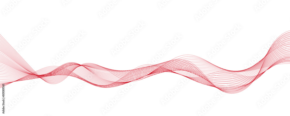 Vector abstract red background with dynamic red waves, lines and ...