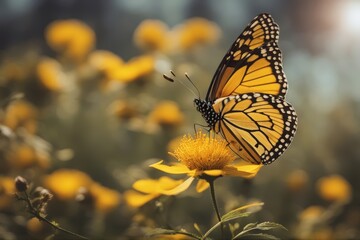 Poster - 'anteos butterflies yellow menippe butterfly lepidoptera wing moustache monarch dorsal mariposa collection set isolated white exotic small nature summer spring insect orange black background natural'