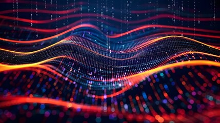 Wall Mural - data sorting. big data analytics stream. information classification.