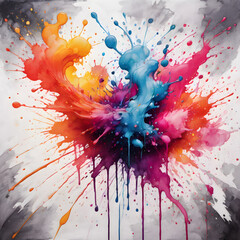 Wall Mural - abstract colorful background with splashes