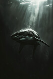 Fototapeta  - Tiburón debajo del mar.