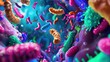 Beneficial bacteria and gut flora vibrant conceptual image for health content