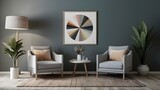 Fototapeta Kwiaty - Empty painted wall.Living room furniture and blank background.Bedroom interior trend 2024 year Modern luxury apricot room interior home designs. living room designs.Home decor trend. 3d render