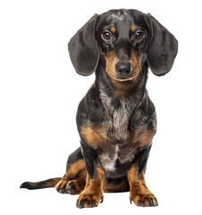 Wall Mural - Sitting dachshund looking at the camera, cut out