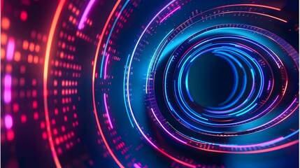 Wall Mural - tunnel data for concept design. information technology. global network connection. network cyber tec