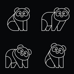 Poster - Set of Panda logo. Icon design. Template elements