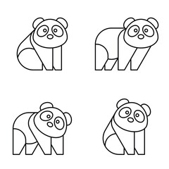 Poster - Set of Panda logo. Icon design. Template elements