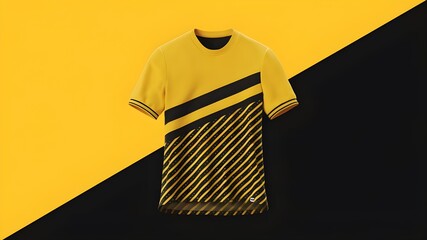 Wall Mural - Athletic Apparel Template, Yellow Black Sports Jersey Mockup