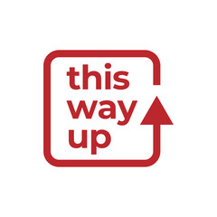 Canvas Print - this way up label vector icon for packaging.