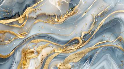 Wall Mural - marbling textures and mosaic with golden decor marble background. Generative AI.