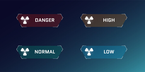 Leinwandbilder - HUD digital futuristic user interface radiation frame set. Sci Fi high tech radioactive level element. GUI and FUI cyber monitoring nuclear indicator dashboard panel. Head up display UI design element