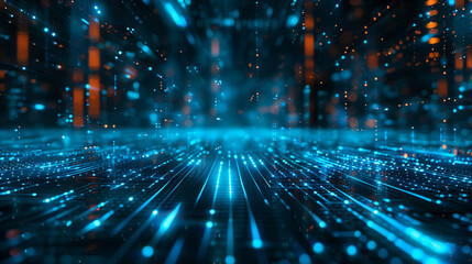 Deep blue glowing shining digital digital background