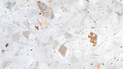 Wall Mural - Terrazzo flooring marble stone wall texture,white terrazzo seamless floor tile on cement surface texture background. Generative AI.