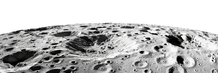 Moon surface isolated on transparent background